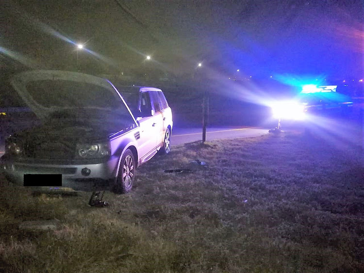 Police arrested a man attempting to steal the battery from the Range Rover which was abandoned on the near the Stanford Road on-ramp at 5am on Sunday