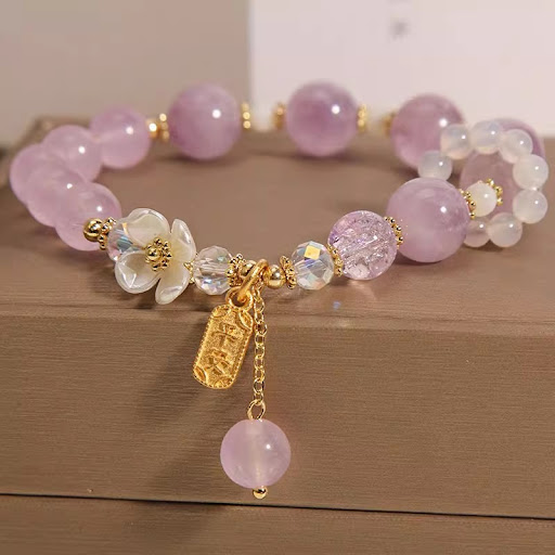 Title 5, Korean style lavender purple chalcedony crystal...