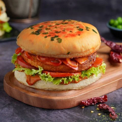 Signature Chicken Kulcha Burger (Spicy)