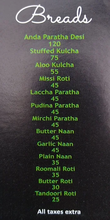 Mirchi Kebabs menu 