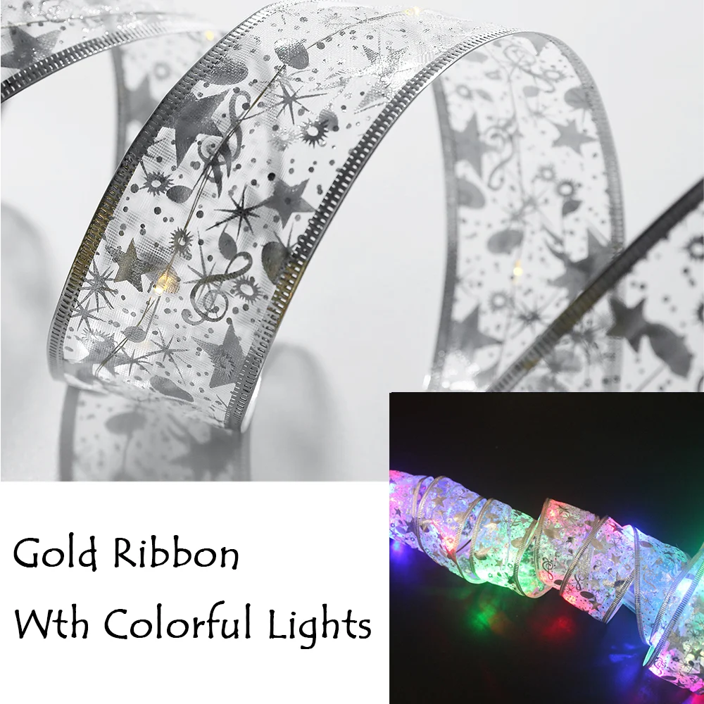Title 2, 6 LED Verlichting Vergulden Dubbele Linten Kers...