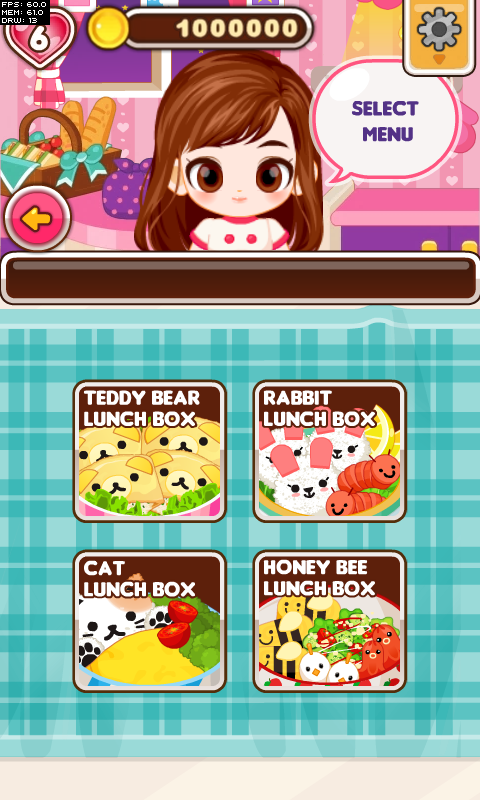Android application Chef Judy: Character Lunch screenshort