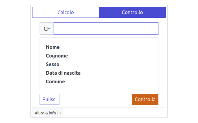 Genera e valida un Codice Fiscale Italiano Preview image 1