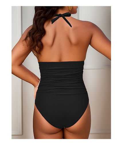 Title 5, New One-piece Halter Hot Spring Swimming Swimsu...