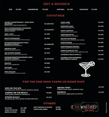 The Whiskey Bar & Grill menu 