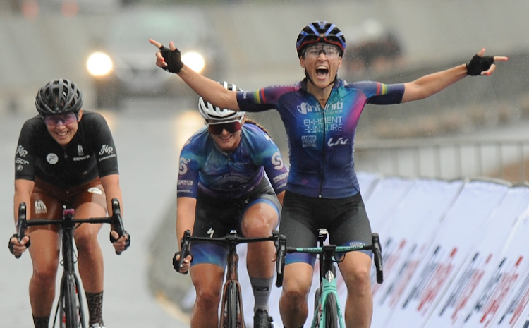 Kim Le Court De Billiot takes the women’s elite title in the Cape Town Cycle Tour on Sunday