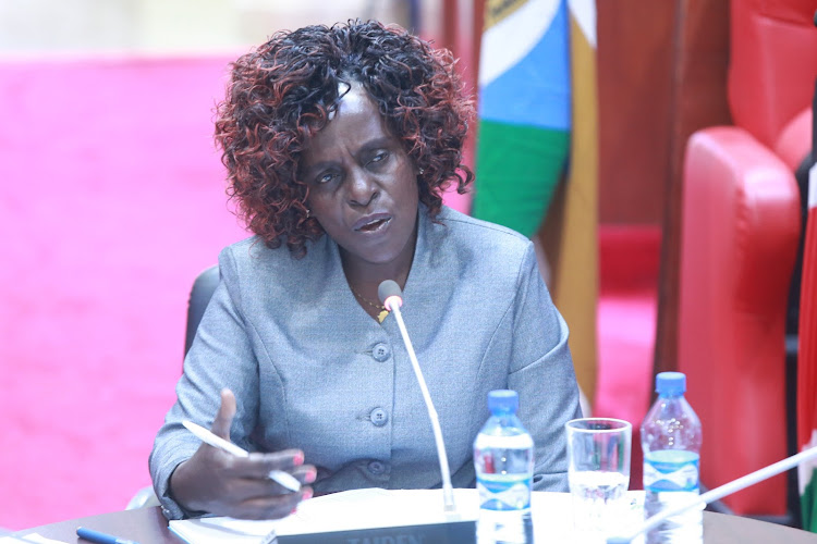 Kitui Education executive nominee Joyce Masila during vetting last December.