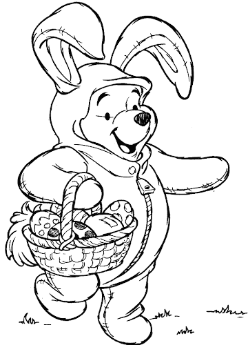 Winnie the Pooh para colorir Páscoa