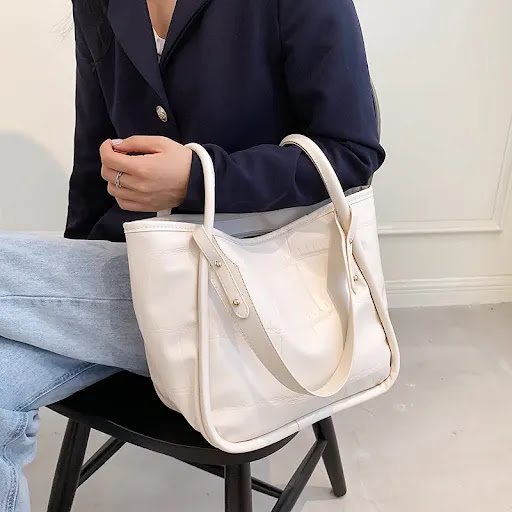 Title 7, Womens Simple Net Red Tote Bag Texture Commute...
