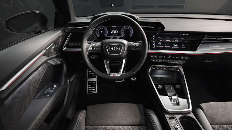 The driver-focused cockpit uses familiar elements from Audi’s larger models and comes standard with a 25.6cm touch display. Picture: SUPPLIED