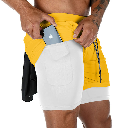 Title 6, Mens Sports Shorts Double-Layer Quick-Drying B...