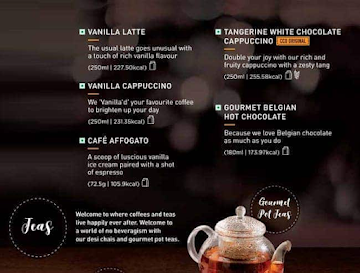 Cafe Coffee Day menu 