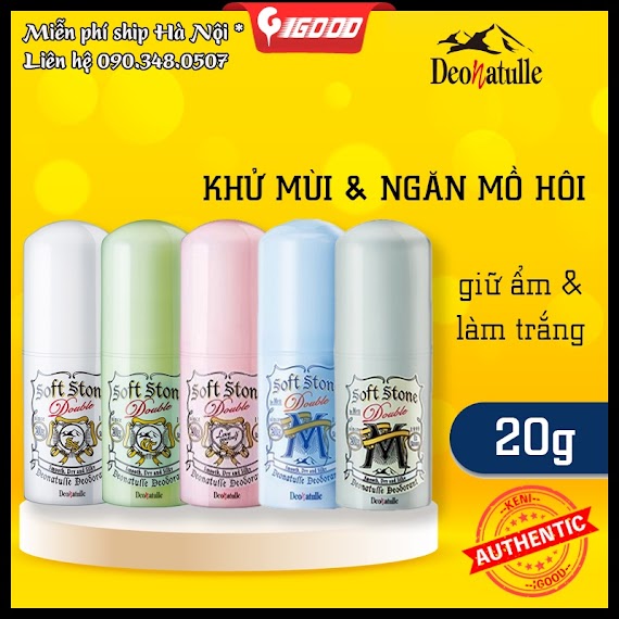 Lăn Nách Đá Khoáng Khử Mùi Soft Stone Nhật Deonatulle 20G (Mẫu Mới)