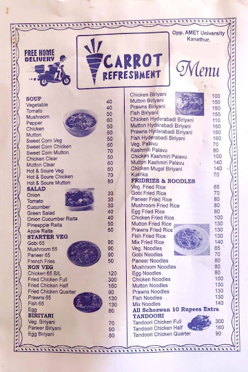 Carrot Restaurant menu 