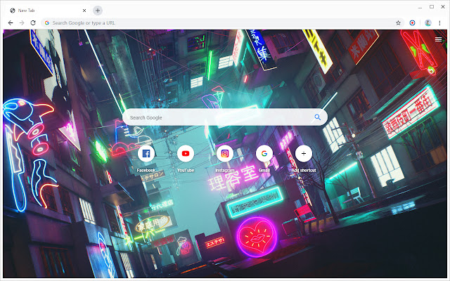 New Tab - Neon Streets