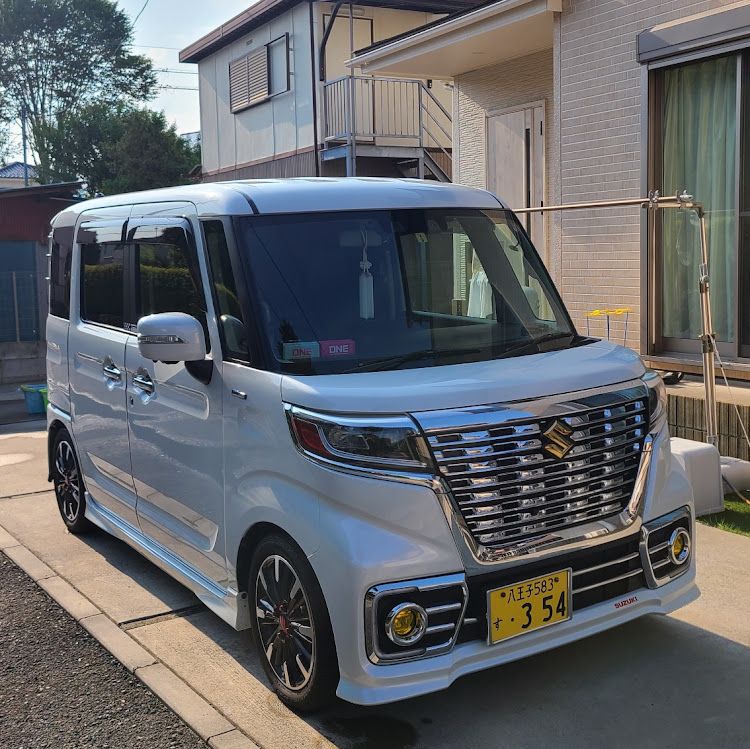 スペーシアカスタムの納車・ハイブリッドストロングα・CCウォーターゴールド・キイロビンGOLD・フォグランプ交換に関するカスタム事例の投稿画像4枚目