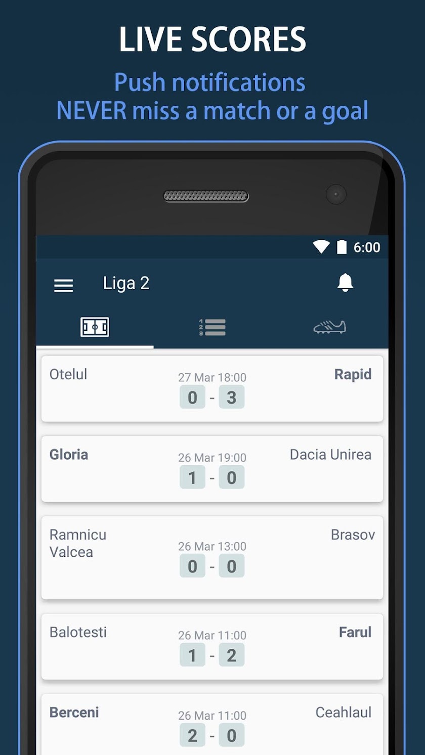 Livescore Liga 2 Romania Screen 1