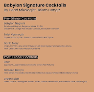 Babylon Bar Kitchen menu 3
