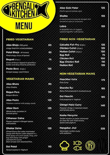 Bengali Kitchen menu 