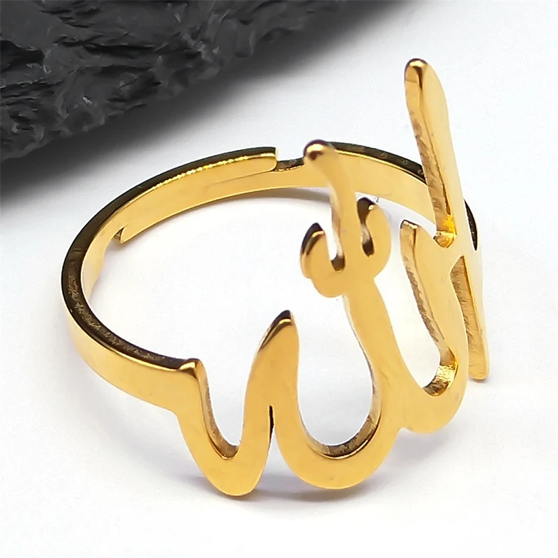 Anillo de acero inoxidable árabe nuevo Moda neutra Joyería elegante y versátil para hombres y mujeres Diseño moderno y duradero.