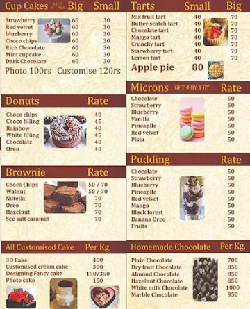 Royal Pro Cake & Baker's menu 