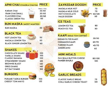 The Mamta's Cafe menu 