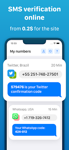 Screenshot SMS Virtual - Receive SMS