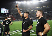 Rieko Ioane of the All Blacks gives the thumbs up after the first test match between the New Zealand All Blacks and the British & Irish Lions at Eden Park on June 24, 2017 in Auckland, New Zealand.