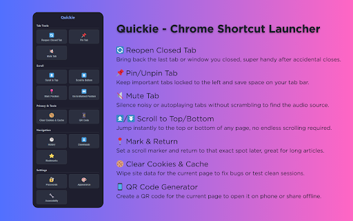 Quickie - Chrome Shortcut Launcher screenshot 2