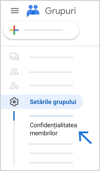 Opțiunea de confidențialitate a membrilor se află în stânga jos.