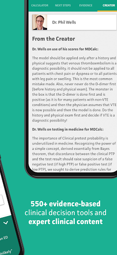 Screenshot MDCalc Medical Calculator