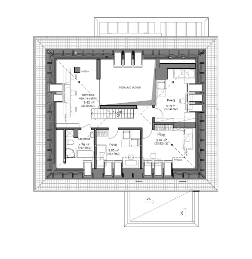 Domidea 55 N - Rzut poddasza