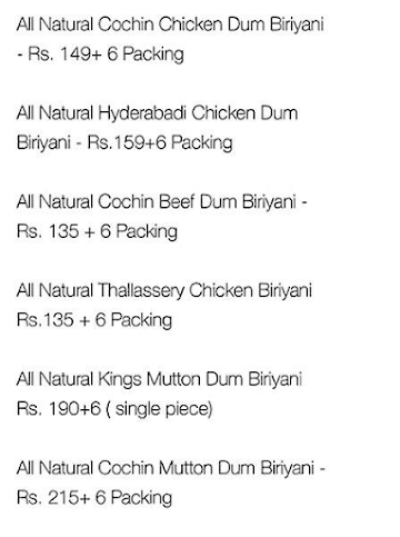 Mughal Biriyani menu 