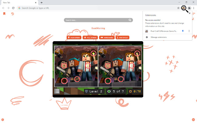 Pixel Craft Differences Game New Tab