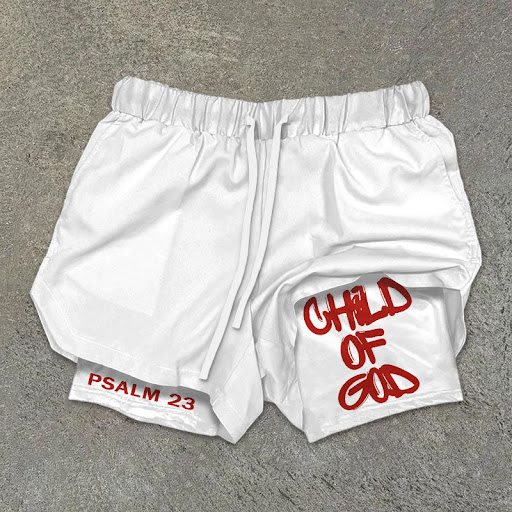 Title 6, Child Of God Print Double Layer Shorts