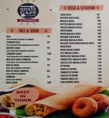 Kozie Cafe menu 