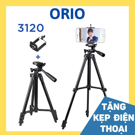 Giá Đỡ Điện Thoại Để Bàn Tripod 3120 Ba Chân Có Tay Cầm Tặng Kèm Đầu Kẹp - Orio Gd - D