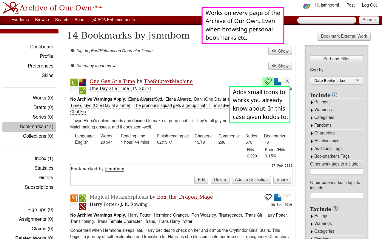 AO3 Enhancements Preview image 3