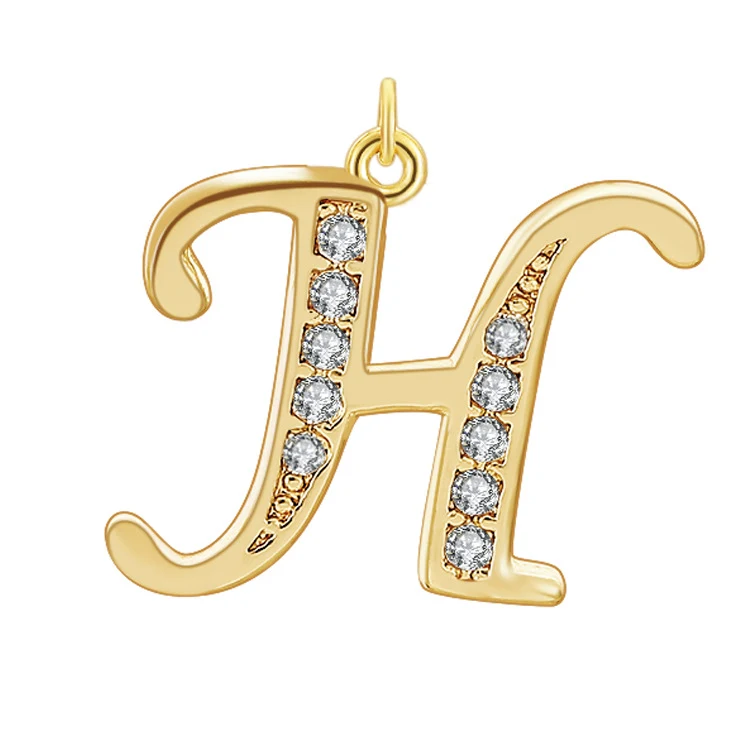Colar e pulseira com pingente de 26 letras do alfabeto inglês incrustadas com diamantes criativos, perfeito para presentear com elegância.