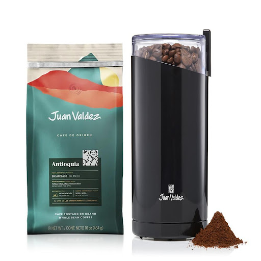 Kit Juan Valdez Molino Eléctrico + Café Antioquia Grano 454g Juan Valdez 1 Molino + 1 cafe antioquia x 1