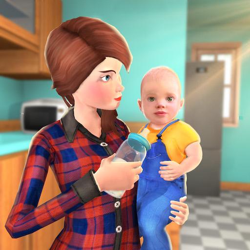 Google Play App About & Pictures for Real Family Babysitter Helping Mom Simulator 3D. 