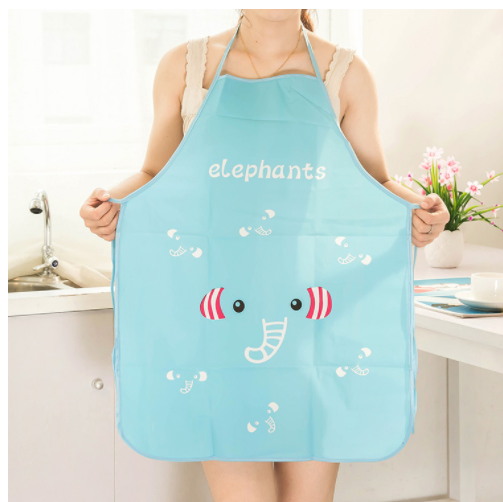 Wasserdichte Küchenschürze Damen, schmutzabweisend PVC, Cartoon süß, Hotel Haushalts Ärmellos Arbeitskleid Kinder Gown T.