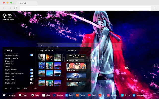 Byakuya Kuchiki Hot New Tab Page HD Theme