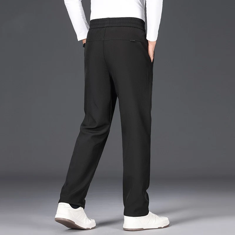 Heren zakelijke pantalon, fleece gevoerd en verdikt, ideaal voor werk en zaken, warm en comfortabel voor de wintermaanden.