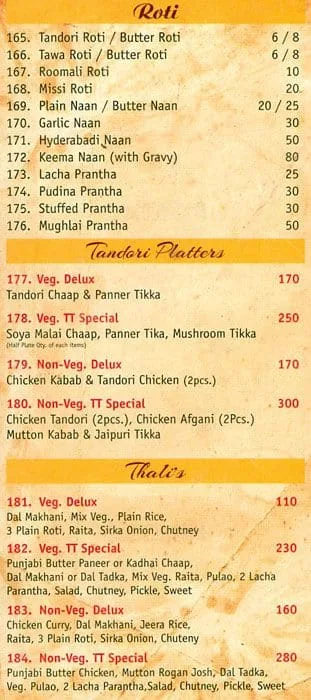 Tawa N Tandoor menu 