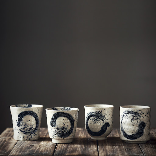 Title 1, Japanese Style Tea Cup Ceramic Stoneware Hand P...