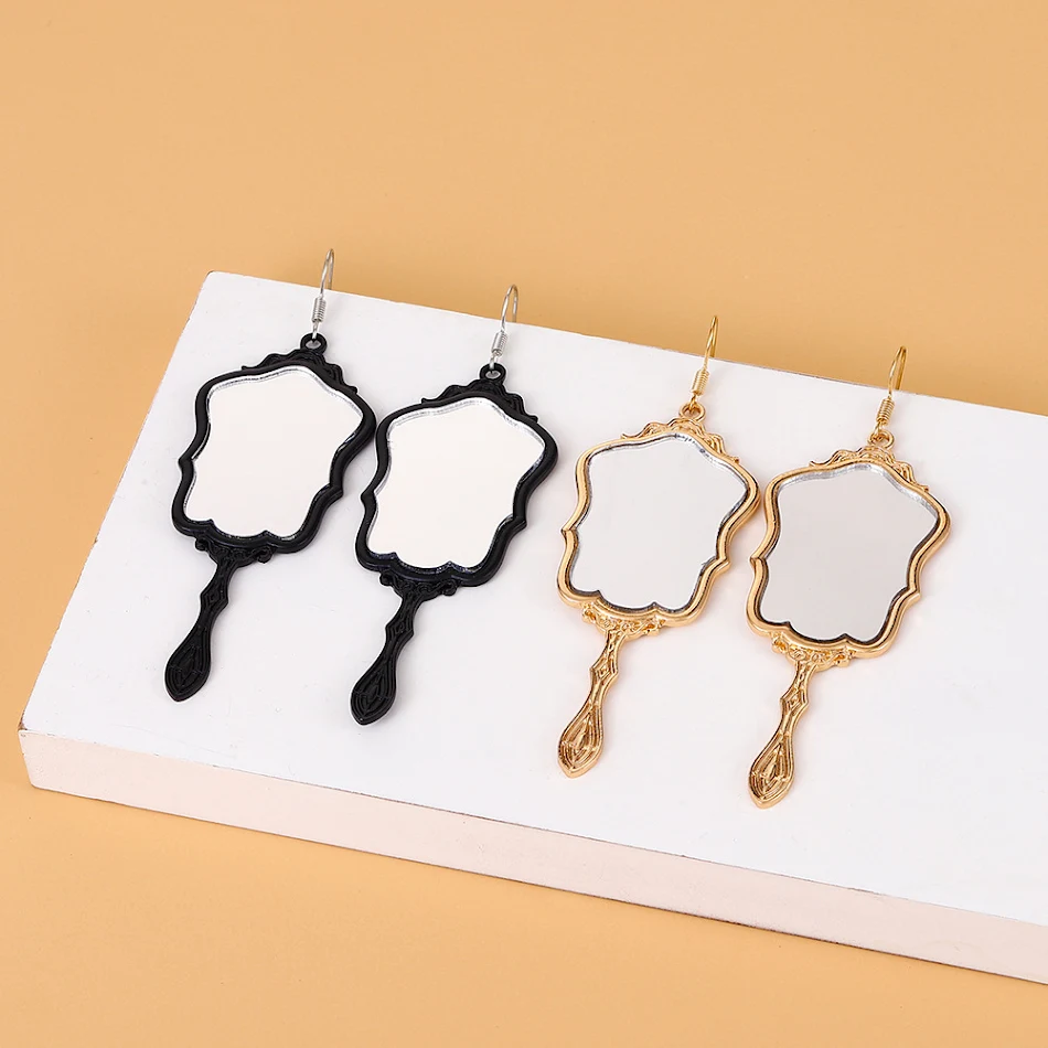 Etnische Stijl Gepersonaliseerde Niche Design Spiegel Oorbellen Creatieve Oorbellen Persoonlijkheid Sieraden Uniek en Eigenzinnig