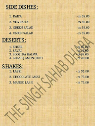 The Singh Sahab menu 5