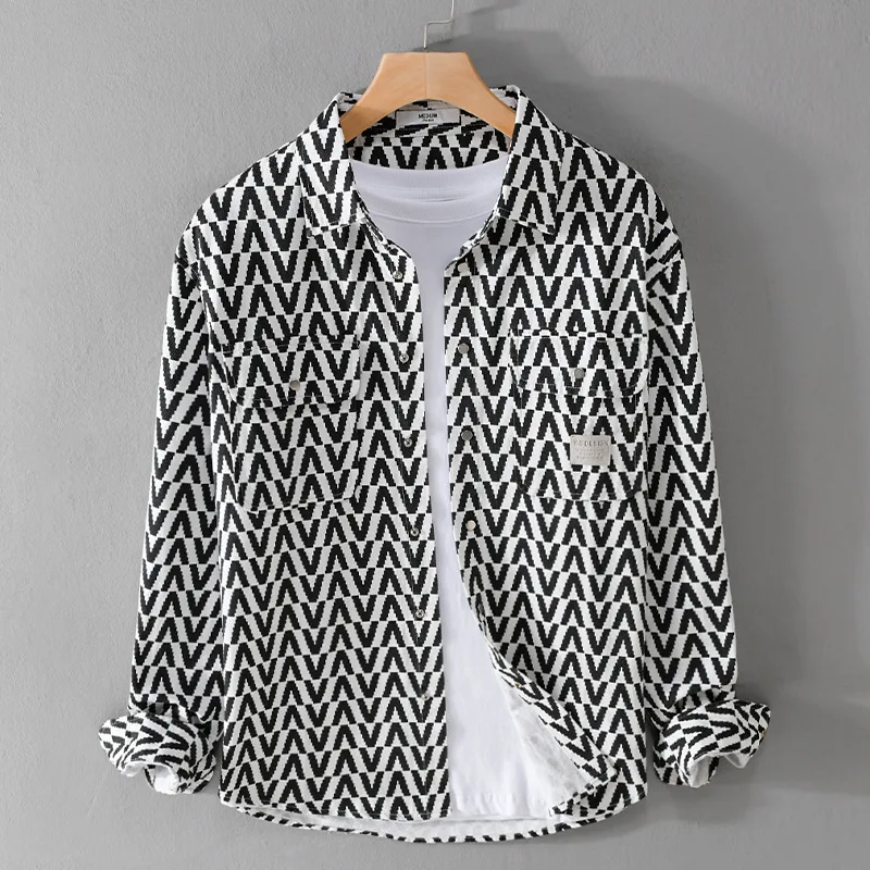 Heren casual overhemd met lange mouwen, ruitprint, losse pasvorm, ideaal voor dagelijks gebruik, comfortabel en stijlvol.