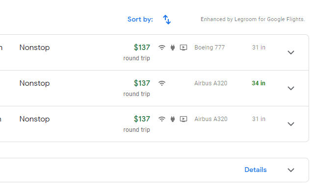 Legrooms for Google Flights Preview image 2